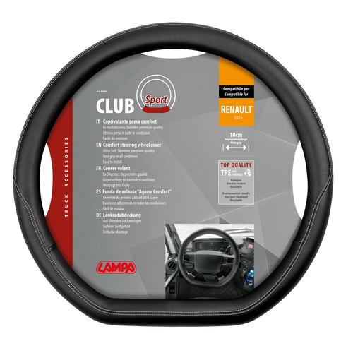 ΚΑΛΥΜΜΑ ΤΙΜΟΝΙΟΥ ΦΟΡΤΗΓΟΥ RENAULT T 01/2022> CLUB SPORT ΜΑΥΡΟ (ΚΟΦΤΟ ΤΙΜΟΝΙ) ΠΑΧΟΥΣ 10cm 1ΤΕΜ. LAMPA
