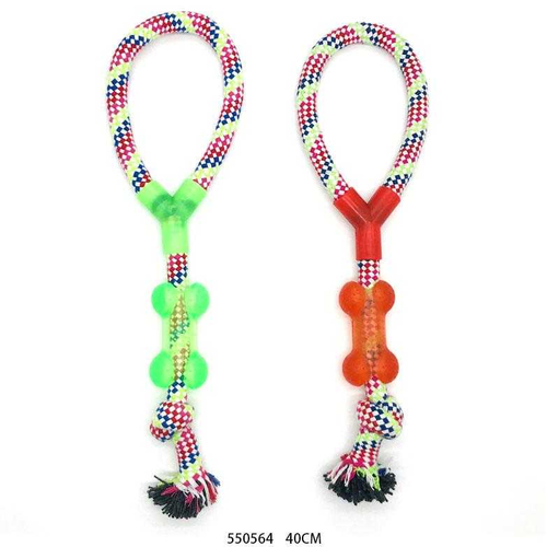Παιχνίδι σκύλου σχοινί με κόκκαλο μασητικό - 40cm - 12pcs - 550564