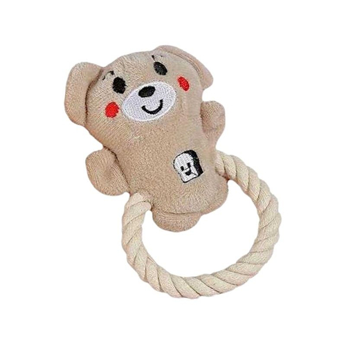 Λούτρινο παιχνίδι σκύλου ζωάκι με σχοινί - 15cm - 12pcs - 550837