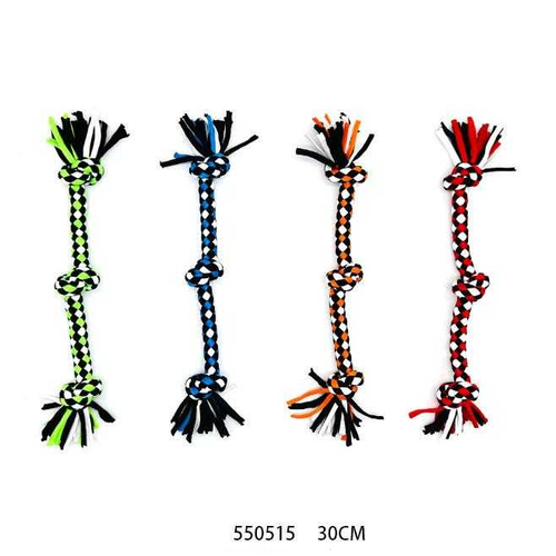 Υφασμάτινο παιχνίδι σκύλου σχοινί με κόμπους - 30cm - 12pcs - 550515