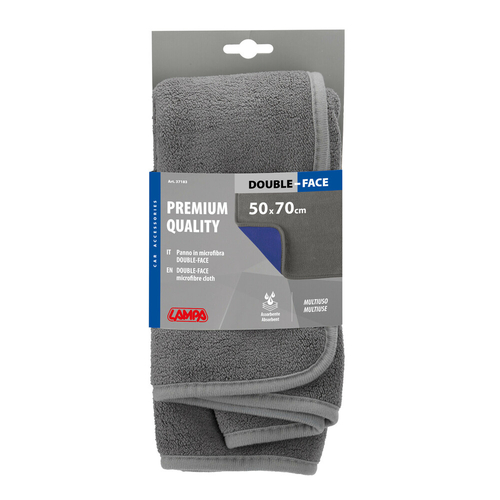 Lampa Πανάκι καθαρισμού Microfibre (Μικροΐνες) Διπλής Όψης Premium (50x70 cm) - Γκρι / Μπλέ 1Τεμ. (L3718.3)