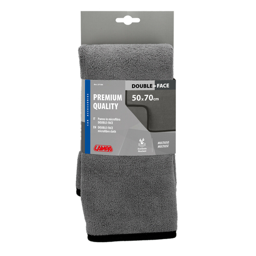 Lampa Πανάκι καθαρισμού Microfibre (Μικροΐνες) Διπλής Όψης Premium (50x70 cm) - Γκρι 1Τεμ. (L3718.4)
