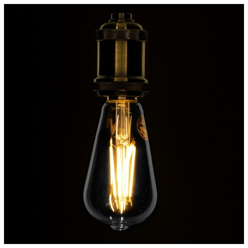 GloboStar® 99017 Λάμπα E27 ST64 Αχλάδι LED LONG FILAMENT 10W 1100 lm 320° AC 85-265V Edison Retro με Διάφανο Γυαλί Θερμό Λευκό 2700 K Dimmable