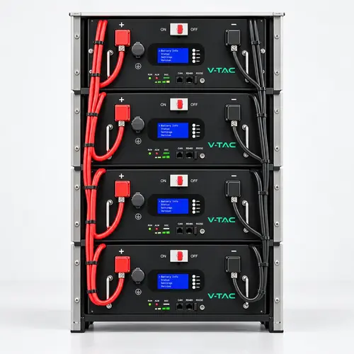 V-TAC Μπαταρία Λιθίου Φωτοβολταϊκών LiFePO4 9.6kWh 48V με Wi-Fi & 10 Χρόνια Εγγύηση 12684