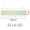 LED Strip 12volt Super Bright Λευκό 20x6 diodes