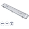 GloboStar® 90611 60cm Tri-Proof Πλαστικό PC Σκαφάκι με Μεταλλικά Clips για 2 x Λάμπες T8 Τύπου Φθορίου LED Τροφοδοσίας Ενός Άκρου Αδιάβροχο IP65