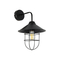 GloboStar® CAGE 203-0096 Vintage Επιτοίχιο Φωτιστικό Απλίκα Μονόφωτο 1 x E27 IP20 Μαύρο Μέταλλο - M22 x Π28 x Υ35cm