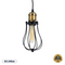 GloboStar® CAMBER 01016 Vintage Κρεμαστό Φωτιστικό Πλέγμα Μονόφωτο 1 x E27 IP20 Μαύρο & Χρυσό Μέταλλο - Μ12 x Π12 x Υ18cm