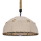 GloboStar® ANTOINETTE 01028 Vintage Κρεμαστό Φωτιστικό Καμπάνα Μονόφωτο 1 x E27 IP20 Μπεζ Σχοινί με Μπεζ Ύφασμα - Μ35 x Π35 x Υ20cm
