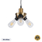 GloboStar® COPPER 01076 Vintage Κρεμαστό Φωτιστικό Ανάρτηση Τρίφωτο 3 x E27 IP20 Χρυσό Μέταλλο με Μαύρο Πλαστικό - Μ14 x Π14 x Υ13cm