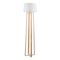 GloboStar® TOWER 01264 Μοντέρνο Επιδαπέδιο Φωτιστικό Μονόφωτο 1 x E27 IP20 Μπεζ Ξύλο με Λευκό Ύφασμα - Μ40 x Π40 x Υ166cm