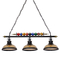GloboStar® BILLIARD SERIES 01280 Vintage Κρεμαστό Φωτιστικό Φιγούρα Τρίφωτο 3 x E27 IP20 Mαύρο Μέταλλο με Μελί Γυαλί - Μ96 x Π25 x Υ30cm