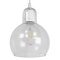 GloboStar® LUCREZIA 01314 Μοντέρνο Κρεμαστό Φωτιστικό Ανάρτηση Μονόφωτο 1 x E27 IP20 Διάφανο Γυαλί - Μ18 x Π18 x Υ23cm