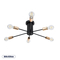GloboStar® OLINDA 01384 Μοντέρνο Φωτιστικό Οροφής Πλέγμα Πολύφωτο 6 x E27 IP20 Μαύρο & Χάλκινο - Μέταλλο Μ60 x Π60 x Υ20cm