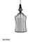GloboStar® LILY 01559 Vintage Κρεμαστό Φωτιστικό Πλέγμα Μονόφωτο 1 x E27 IP20 Μαύρο Μέταλλο με Λευκό Ύφασμα - Μ25 x Π25 x Υ61cm