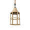 GloboStar® YUBA 01612 Boho Κρεμαστό Φωτιστικό Πλέγμα Μονόφωτο 1 x E27 IP20 Μπεζ Σχοινί - Μ22 x Π22 x Y40cm