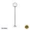 GloboStar® VERSAILLES 01540 Μοντέρνο Επιδαπέδιο Φωτιστικό Μονόφωτο 1 x E27 IP20 Μαύρο Αλουμίνιο, Λευκό Γυαλί με Γκρι Μάρμαρο - Μ25 x Π25 x Υ150cm
