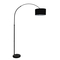 GloboStar® IMPERIAL 01587 Μοντέρνο Επιδαπέδιο Φωτιστικό Μονόφωτο 1 x E27 IP20 Μαύρο Μέταλλο, Μαύρο Ύφασμα με Μαύρο Μάρμαρο - Μ38 x Π38 x Υ172cm