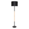GloboStar® ASHLEY 00824 Μοντέρνο Επιδαπέδιο Φωτιστικό Μονόφωτο 1 x E27 IP20 Μαύρο Μέταλλο, Μαύρο Ύφασμα με Μπεζ Ξύλο - Μ40 x Π40 x Υ145cm