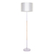 GloboStar® ASHLEY 00826 Μοντέρνο Επιδαπέδιο Φωτιστικό Μονόφωτο 1 x E27 IP20 Λευκό Μέταλλο, Λευκό Ύφασμα & Μπεζ Ξύλο - Μ40 x Π40 x Υ145cm