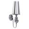 GloboStar® LAURA 01498 Μοντέρνο Επιτοίχιο Φωτιστικό Απλίκα Μονόφωτο 1 x E27 IP20 Ασημί Μέταλλο - Μ21 x Π15 x Y48cm