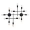 GloboStar® PIPING 00667 Vintage Επιτοίχιο Φωτιστικό Πολύφωτο 12 x E27 IP20 Μαύρο Μέταλλο - Μ78.5 x Π9.5 x Υ64cm