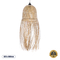 GloboStar® MANILA 01713 Boho Κρεμαστό Φωτιστικό Πλέγμα Μονόφωτο 1 x E27 IP20 Μπεζ Ξύλο - Μ25 x Π25 x Υ60cm