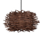 GloboStar® MINORCA 01732 Boho Κρεμαστό Φωτιστικό Ανάρτηση Μονόφωτο 1 x E27 IP20 Καφέ Ξύλο - Μ30 x Π30 x Y18cm