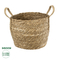 GloboStar® Artificial Garden PAROS 20277 Διακοσμητικό Πλεκτό Καλάθι - Κασπώ Γλάστρα - Flower Pot Μπεζ Φ29cm x Υ25cm