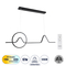GloboStar® WINDY 61292 Κρεμαστό Φωτιστικό Οροφής Design LED CCT 67W 7504lm 300° AC 220-240V - Εναλλαγή Φωτισμού μέσω Τηλεχειριστηρίου All In One Ψυχρό 6000k+Φυσικό 4500k+Θερμό 2700k Dimmable Μ120 x Π4 x Υ30cm - Μαύρο - 3 Years Warranty