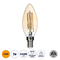 GloboStar® 99058 Λάμπα LED Ultra Thin Soft S Spiral Filament E14 C35 Κεράκι 2W 140lm 360° AC 220-240V IP20 Φ3.5 x Υ10.5cm Ultra Θερμό Λευκό 2200K με Μελί Γυαλί - Dimmable - 3 Years Warranty