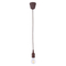 GloboStar® CABLITO 61561 Μοντέρνο Κρεμαστό Φωτιστικό Οροφής Μονόφωτο 1 x E27 Καφέ Σιλικόνης Ανάρτηση με Υφασμάτινο Καλώδιο Φ4 x Υ110cm