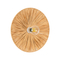 GloboStar® COLOMBO 02277 Boho Επιτοίχιο Φωτιστικό Απλίκα Μονόφωτο 1 x E27 IP20 Μπεζ Ράφια - Μ40 x Π40 x Υ9cm