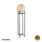 GloboStar® NERINA 02016 Boho Επιδαπέδιο Φωτιστικό Μονόφωτο 1 x E27 IP20 Μαύρο Μέταλλο με Μπεζ Ξύλο - Μ40 x Π40 x Υ160cm