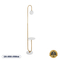GloboStar® CORDELIA 02025 Μοντέρνο Επιδαπέδιο Φωτιστικό Μονόφωτο 1 x E27 IP20 Χρυσό Αλουμίνιο, Λευκό Γυαλί με Λευκό Μάρμαρο - Μ30 x Π38 x Υ180cm