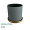 GloboStar® Artificial Garden NAPOLI 20495 Διακοσμητικό Κεραμικό Κασπώ Γλάστρα - Flower Pot Γκρι Πράσινο με Χρυσό Φ20 x Υ20cm