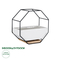 GloboStar® Artificial Garden BIANCO 20557 Διακοσμητικό Κεραμικό Κασπώ Γλάστρα - Flower Pot Λευκό με Μαύρο Μεταλλικό Πλέγμα και Καφέ Ξύλινη Βάση Μ18 x Π10 x Υ18cm