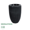 GloboStar® Artificial Garden CASTLE 20793 Διακοσμητικό Πολυεστερικό Τσιμεντένιο Κασπώ Γλάστρα - Flower Pot Μαύρο Φ35 x Υ54cm