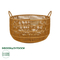 GloboStar® Artificial Garden COCOA 21495 Διακοσμητικό Πλεκτό Καλάθι - Κασπώ Γλάστρα - Flower Pot Μπεζ Φ30cm x Υ40cm