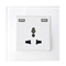 MULTI-FUNCT. SOCKET 16A WITH 2XUSB GLASS FRAME WH