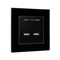 DOUBLE USB SOCKET GLASS FRAME BLACK