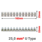 Κλέμμες Σειρά 12 Θέσεων 25mm² U Type