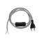 GLOBOSTAR® WHIP 77670 Μοντέρνο DIY Φωτιστικό με Υφασμάτινο Καλώδιο, με Διακόπτη On/Off AC 220-240V IP20 - Ασημί & Μαύρο - Μ140 x Π2.7 x Υ1.9cm