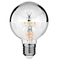 GLOBOSTAR® BUBBLE 99104 Λάμπα E27 G80 LED 4W 440lm 320° AC 220-240V IP20 Θερμό Λευκό 2700K Dimmable - Filament Chip - Διάφανο με Ανεστραμμένο Καθρέπτη Νίκελ Χρώμιο - Μ8 x Π8 x Υ12.5cm - 3 Χρόνια Εγγύηση