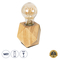 GloboStar® RHOMBUS 99401 Μοντέρνο Επιτραπέζιο Φωτιστικό Πορτατίφ Μονόφωτο 1 x E27 IP20 Μπεζ Ξύλο - M8 x Π8 x Υ8cm