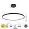 GLOBOSTAR® DIAMOND 61520 Μοντέρνο Κρεμαστό Φωτιστικό Οροφής LED 67W 7504lm 360° AC 220-240V IP20 Ρυθμιζόμενο Λευκό CCT με Χειριστήριο από 2700K έως 6000K Dimmable - Lumileds SMD Chip - Μαύρο Ματ - Μ80 x Π80 x Υ110cm - 3 Χρόνια Εγγύηση