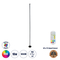GLOBOSTAR® DIGICOLUMN 90764 Μοντέρνο Επιδαπέδιο Γραμμικό Ψηφιακό Φωτιστικό Digital Pixel Symphony Bar με RF Ασύρματο Χειριστήριο LED 16W 1280lm 180° DC 5V με USB 2.0 IP20 Πολύχρωμο RGB Dimmable - Μαύρο - Φ3 x Υ165cm - 2 Χρόνια Εγγύηση