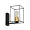 GLOBOSTAR® CYRA 203-0012 Μοντέρνο Φωτιστικό Τοίχου - Απλίκα με Ντουί 1 x E27 AC 220-240V IP20 - Μαύρο & Χρυσό - Μ14 x Π21 x Υ22cm