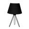 GloboStar® TRIP 204-0086 Μοντέρνο Eπιτραπέζιο Φωτιστικό Πορτατίφ Μονόφωτο 1 x E27 IP20 Μαύρο Μέταλλο με Μαύρο Ύφασμα - Μ22 x Π22 x Υ33cm