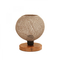 GloboStar® BOWL 204-0087 Μοντέρνο Eπιτραπέζιο Φωτιστικό Πορτατίφ Μονόφωτο 1 x E27 IP20 Καφέ Ξύλο με Μπεζ Σνοινί - Μ19 x Π19 x Υ22cm
